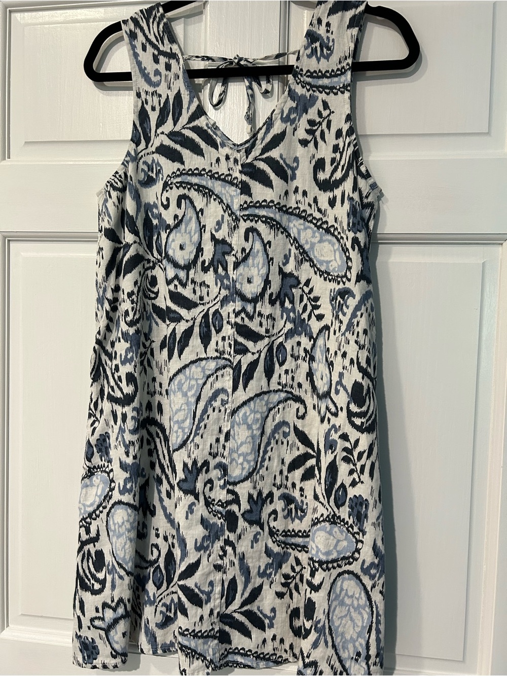 Lucky Brand Navy and White Paisley Midi Tank Dress